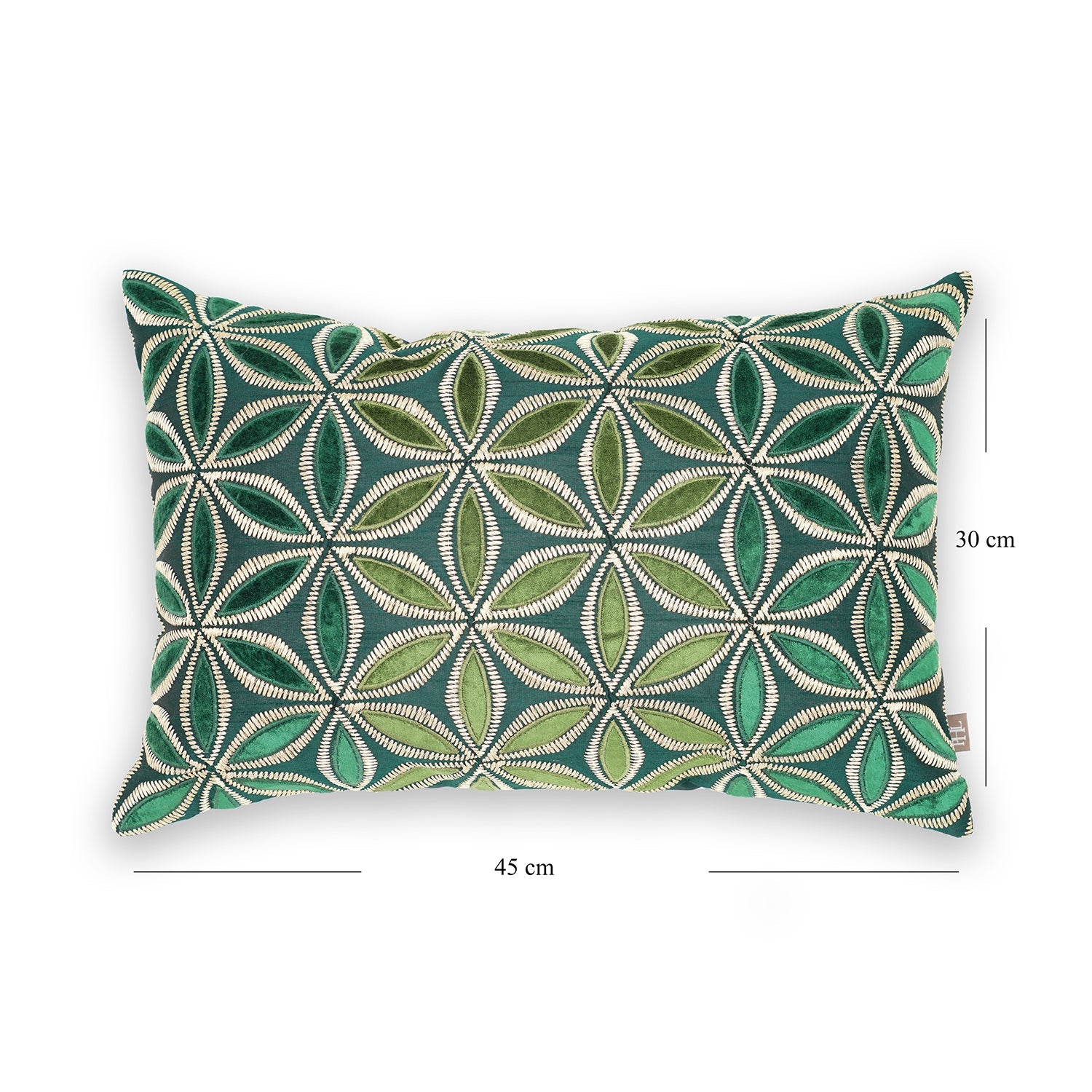 Green Embroidered Cushion Cover
