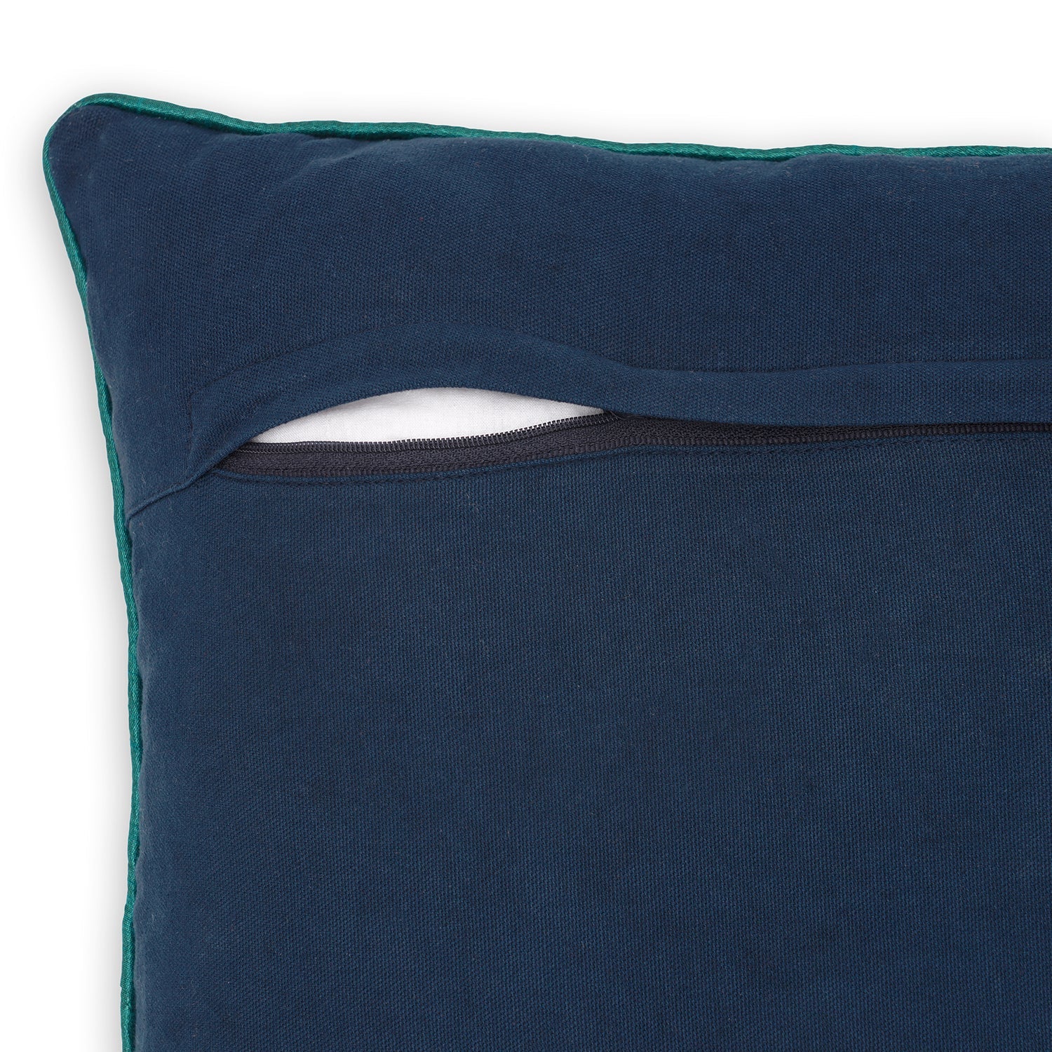 Blue Embroidered Cushion Cover
