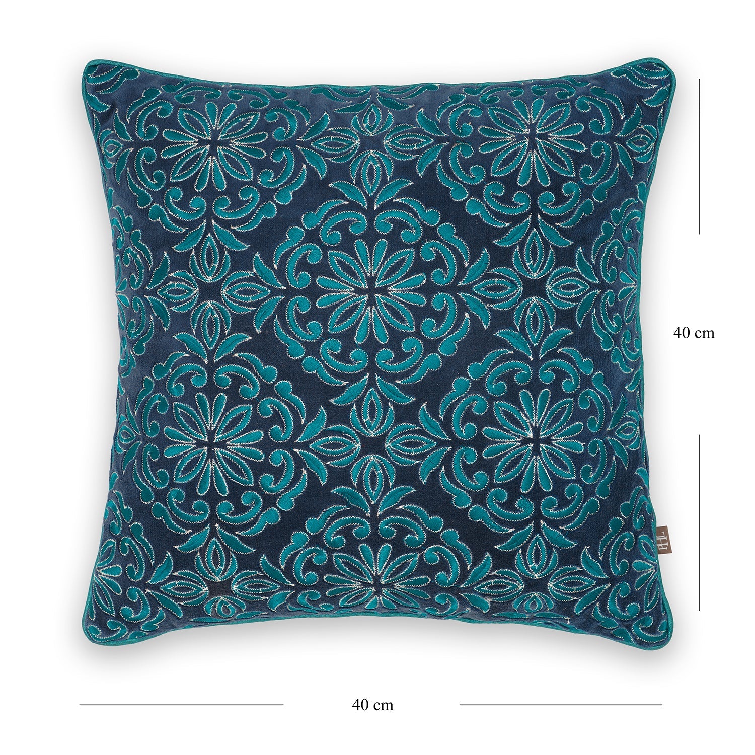 Blue Embroidered Cushion Cover