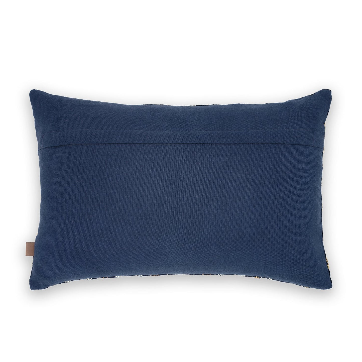 Blue and Gold Embroidered Rectangle Cushion Cover