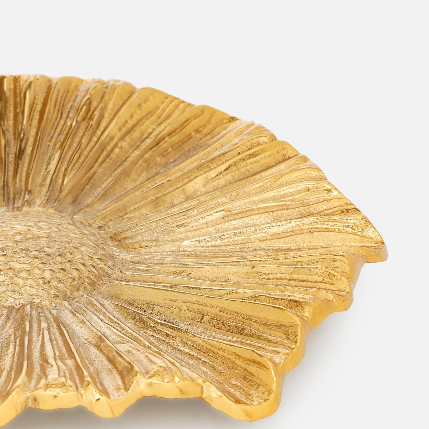 Gold Metal Flower Decorative Platter - Large