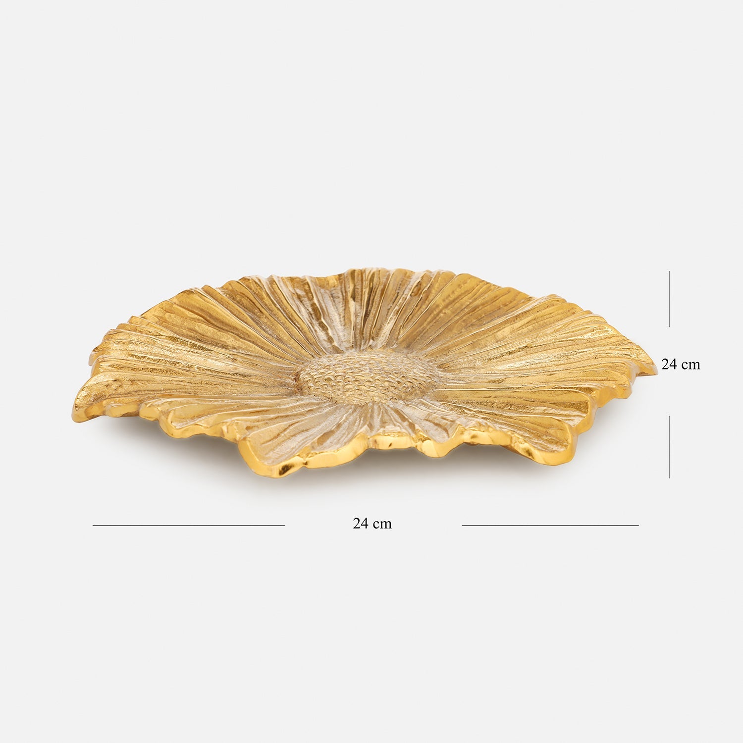 Gold Metal Flower Decorative Platter - Large