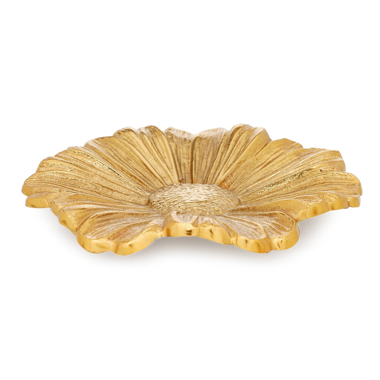 Gold Metal Flower Decorative Platter - Small