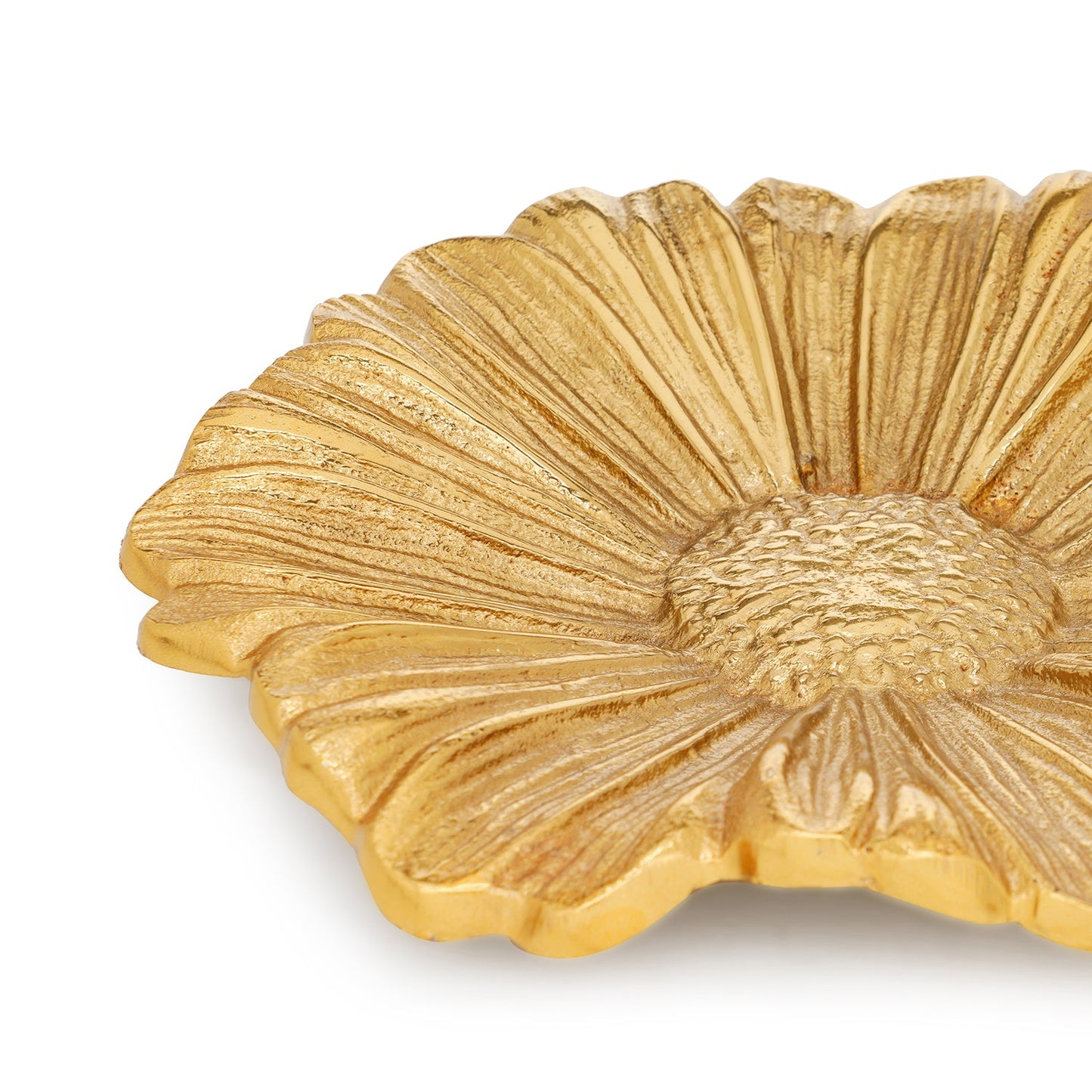 Gold Metal Flower Decorative Platter - Small