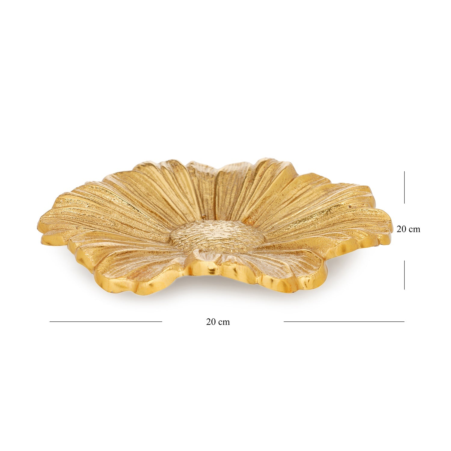 Gold Metal Flower Decorative Platter - Small