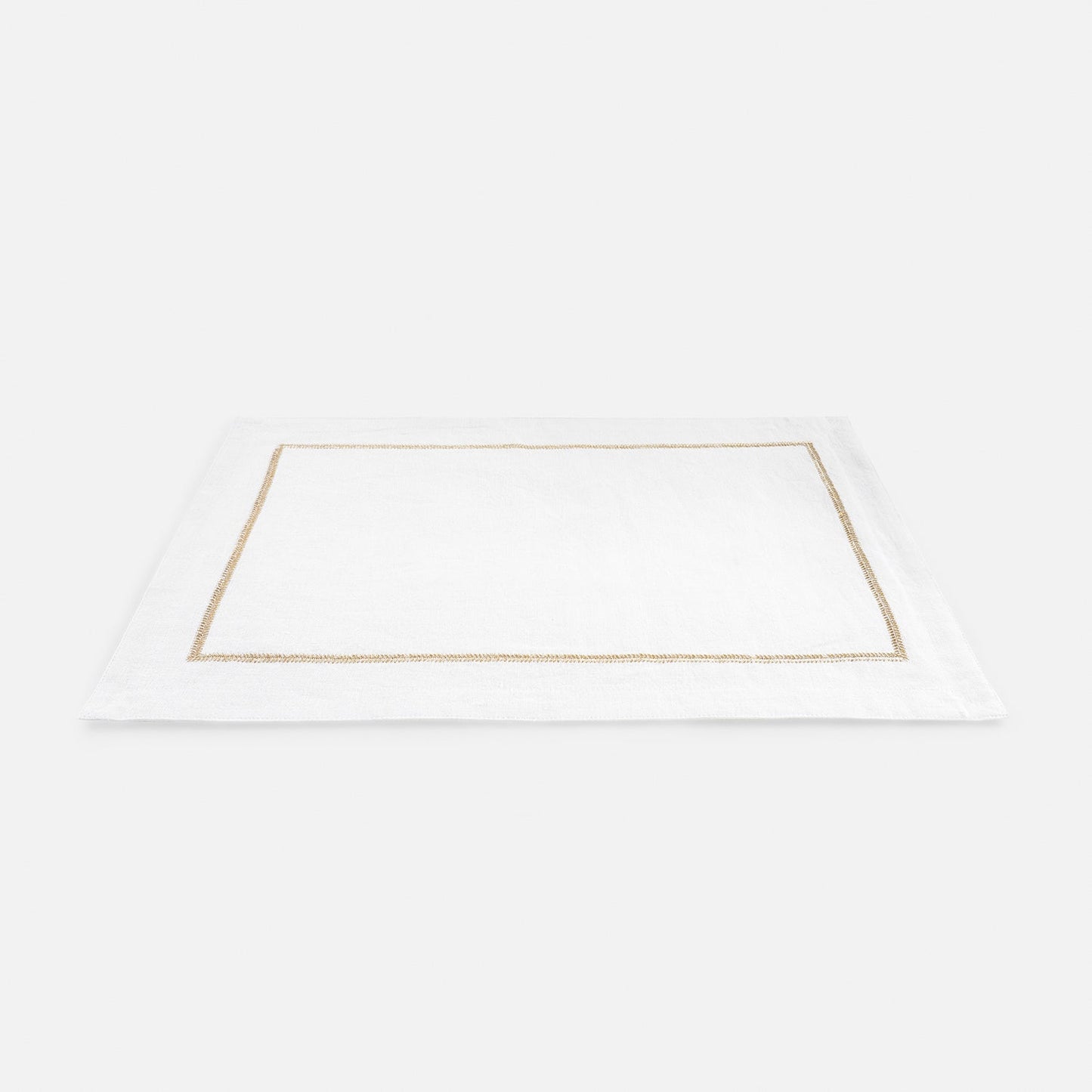 Set of 2 Off White Linen Zari Embroidered Placemats