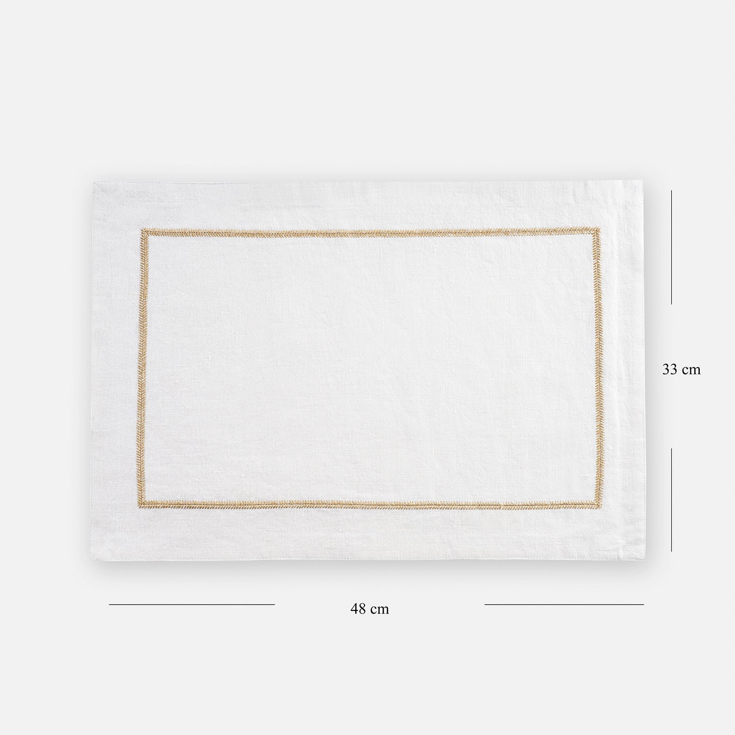 Set of 2 Off White Linen Zari Embroidered Placemats