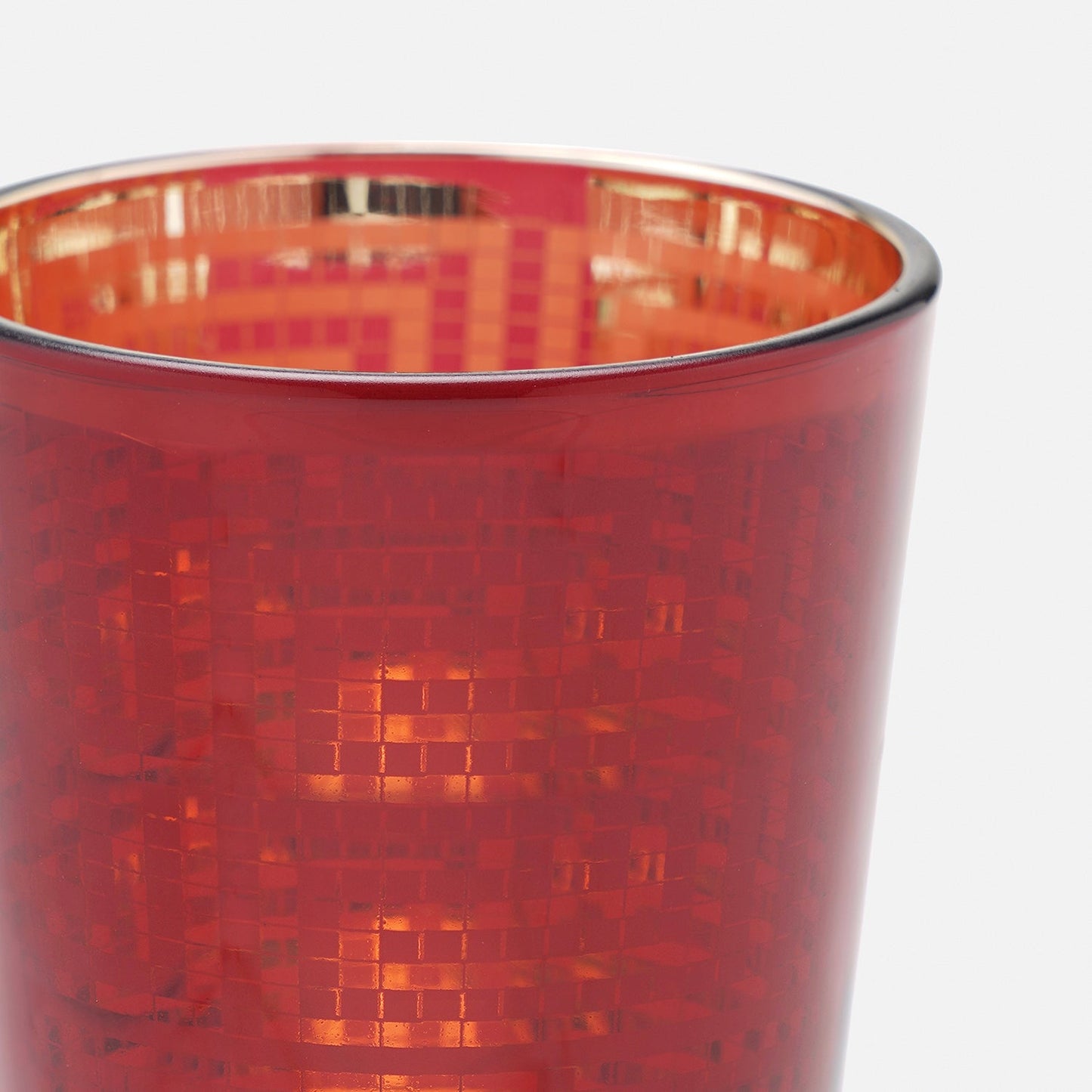 Set of 4 Red Pattern Votives