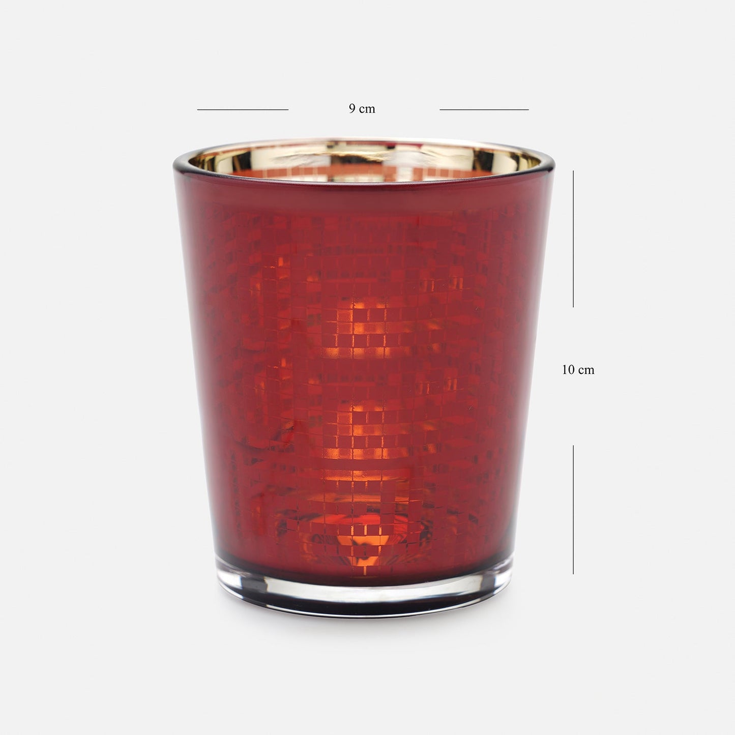 Set of 4 Red Pattern Votives