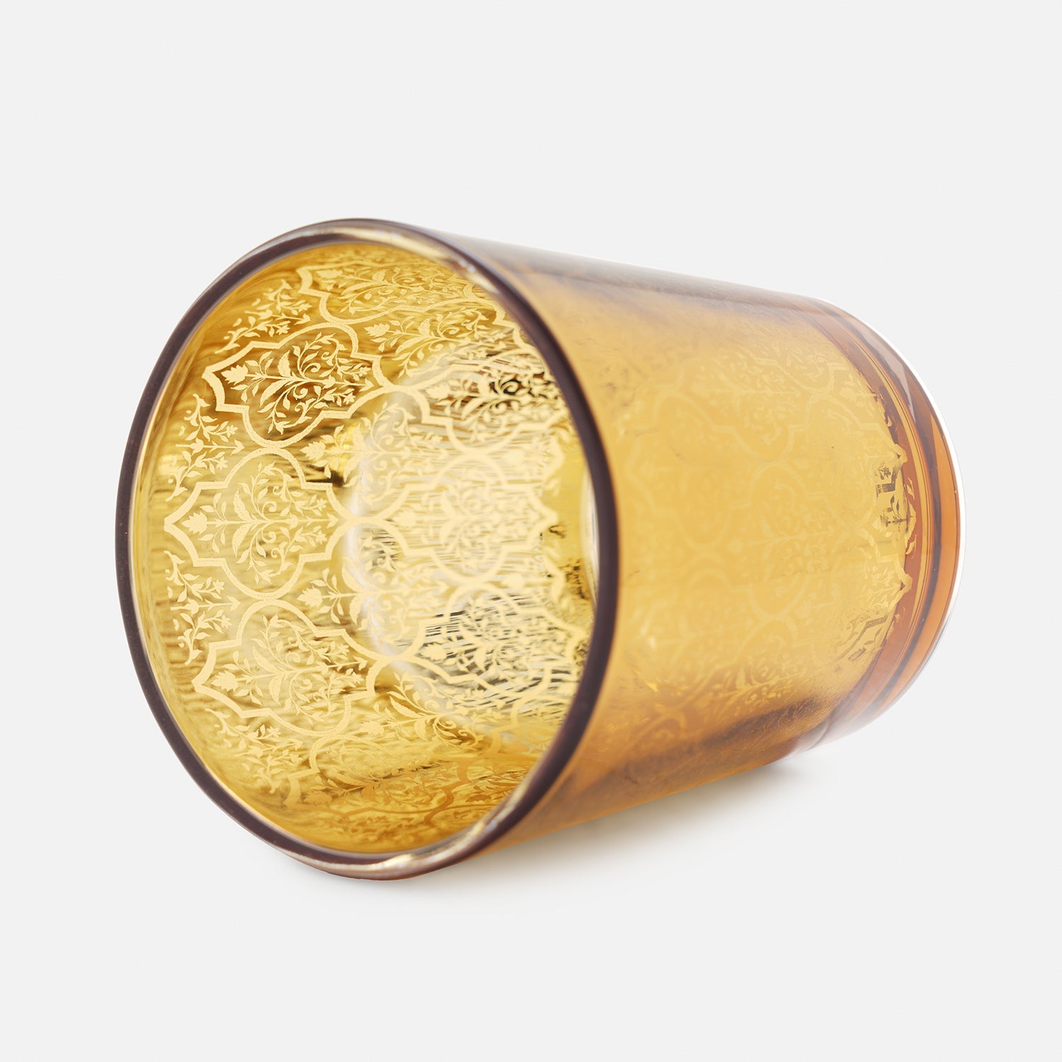 Set of 4 Gold Pattern Votives