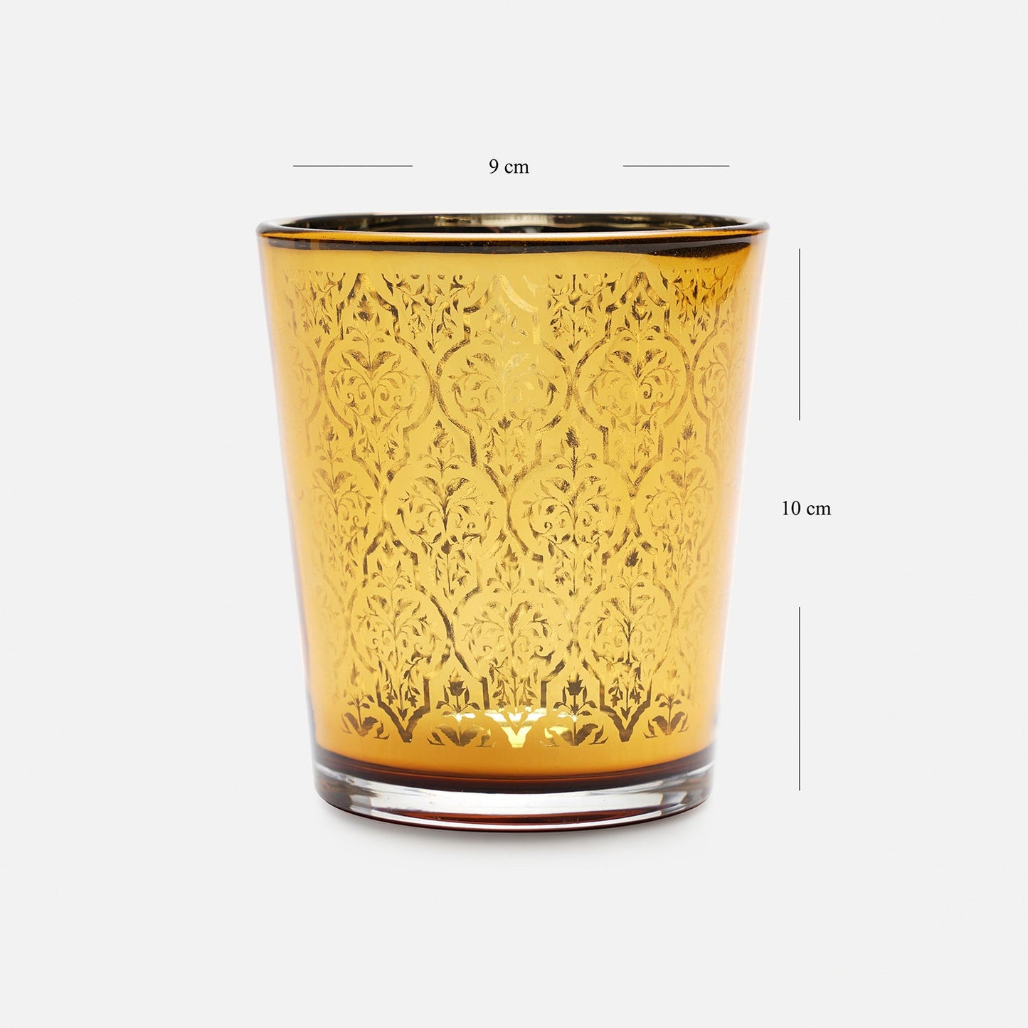 Set of 4 Gold Pattern Votives