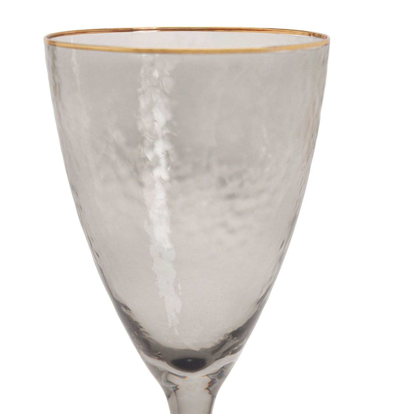 Set of 2 Grey Hammered Wine Glasses