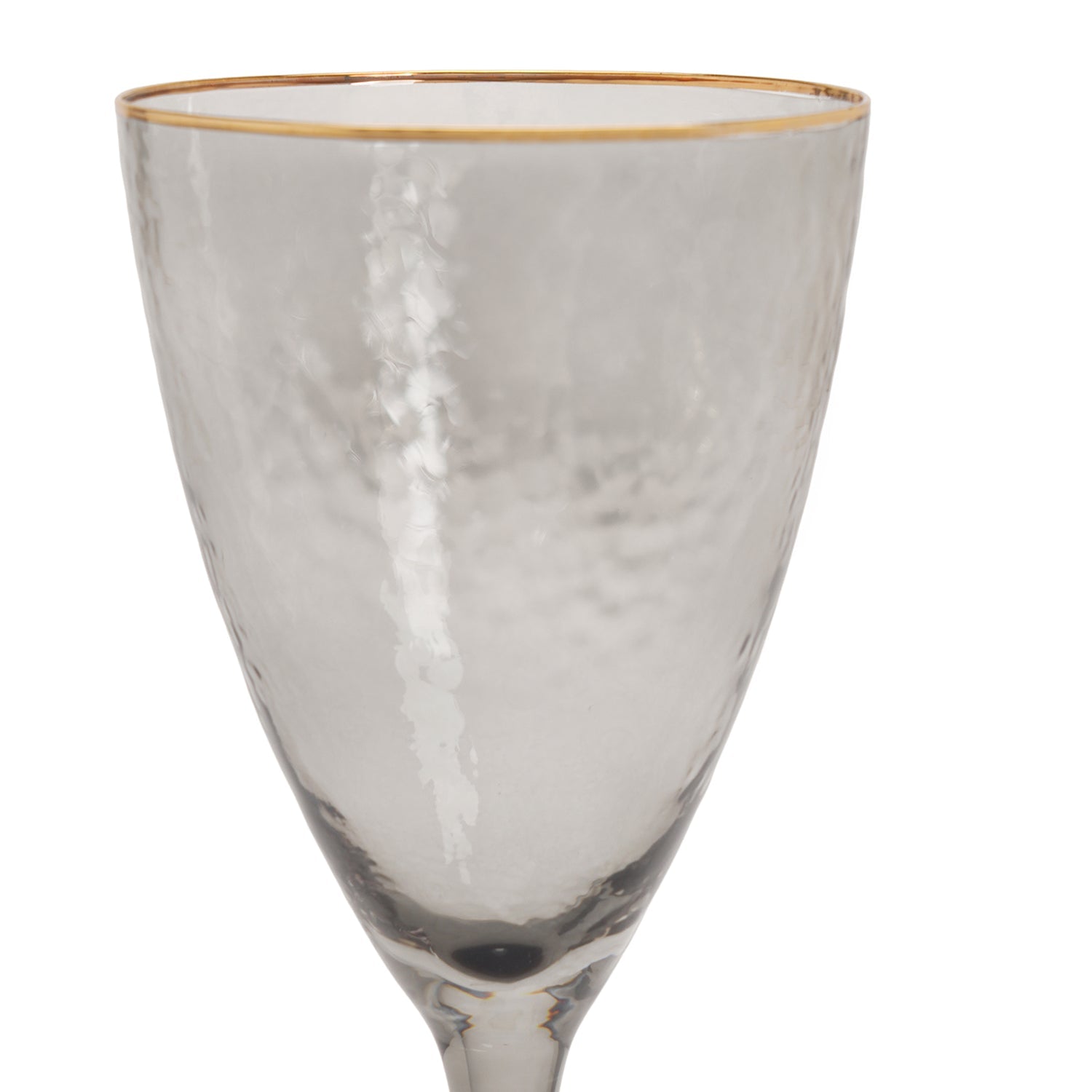 Set of 2 Grey Hammered Wine Glasses