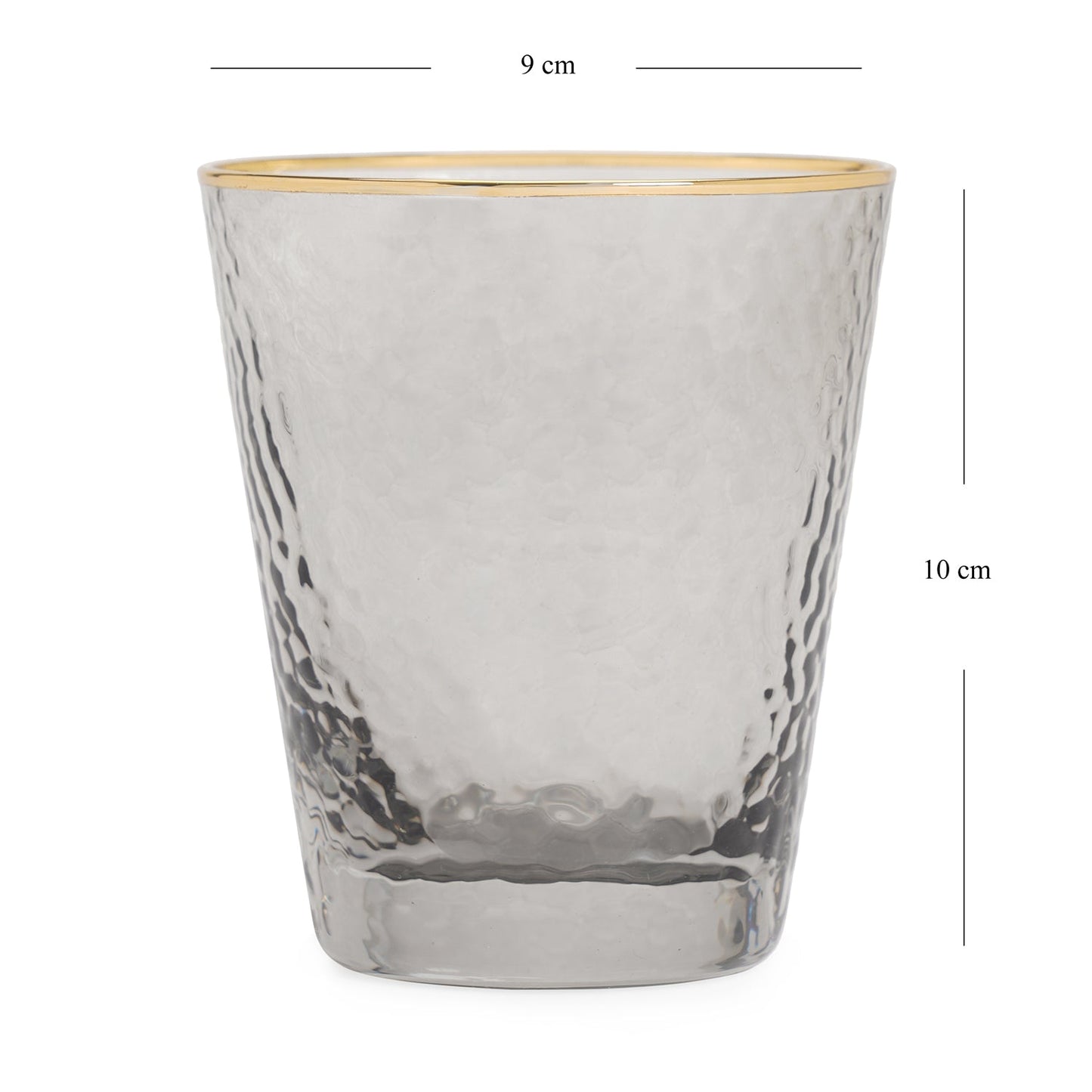 Set of 2 Grey Hammered Drinking Glasses