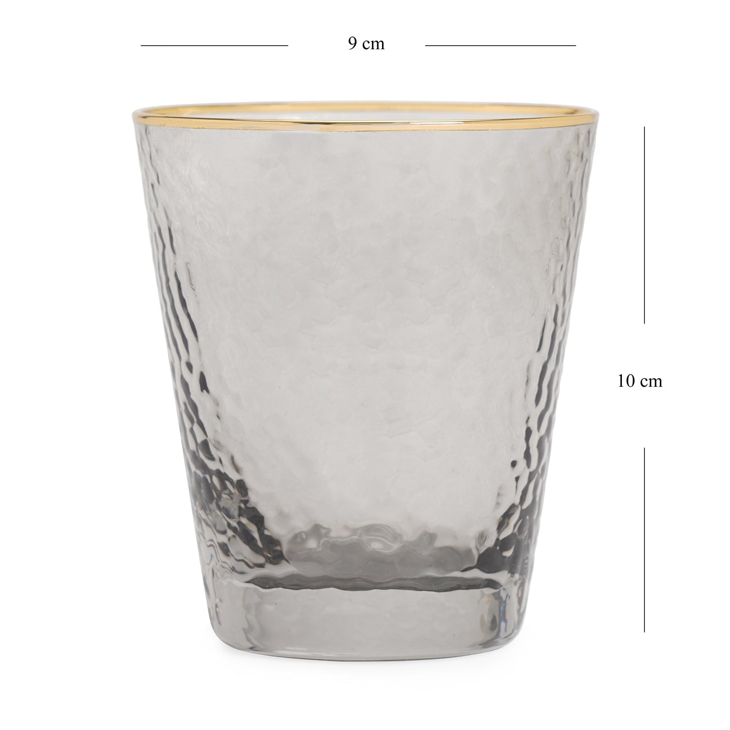 Set of 2 Grey Hammered Drinking Glasses