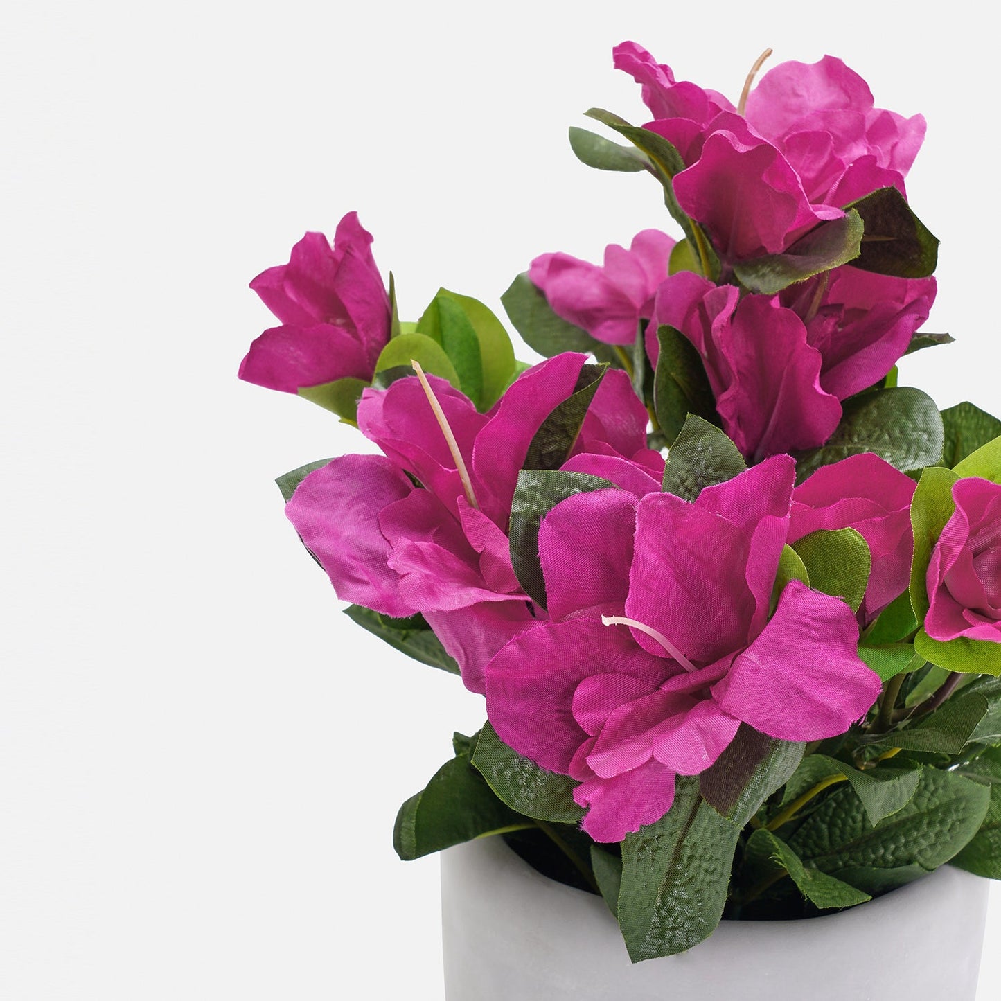 Pink Artificial Azalea Plant with Cement Pot