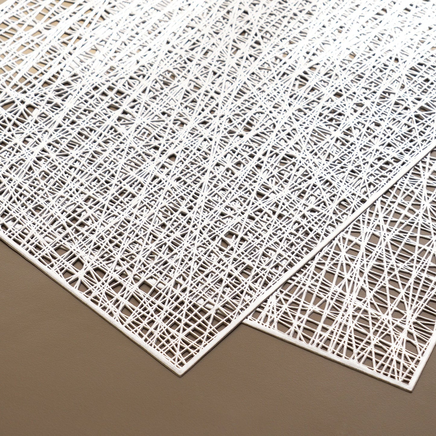 Set of 2 Silver Metallic PVC Placemats
