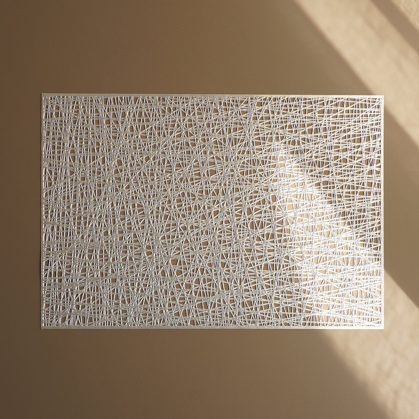 Set of 2 Silver Metallic PVC Placemats