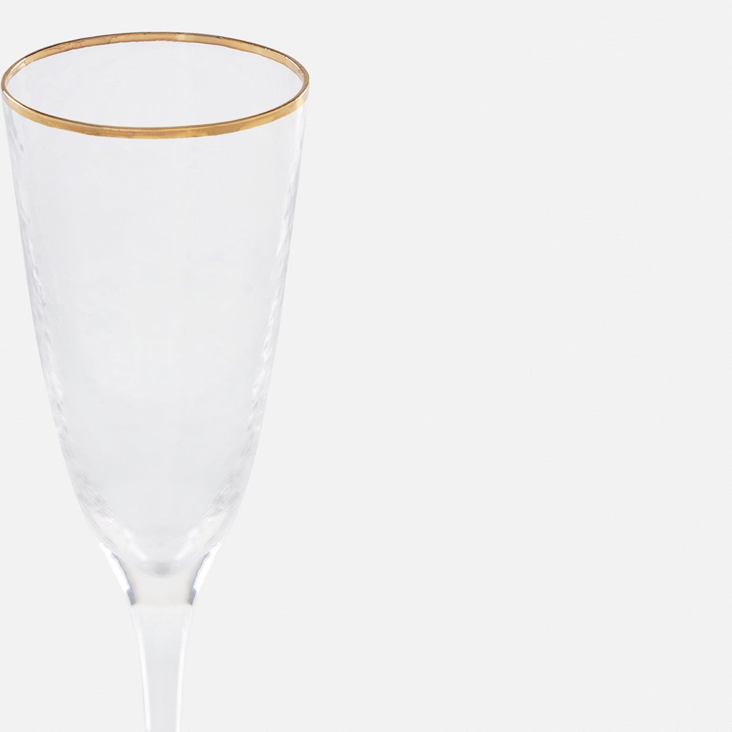 Set of 2 Clear Hammered Flute Glasses