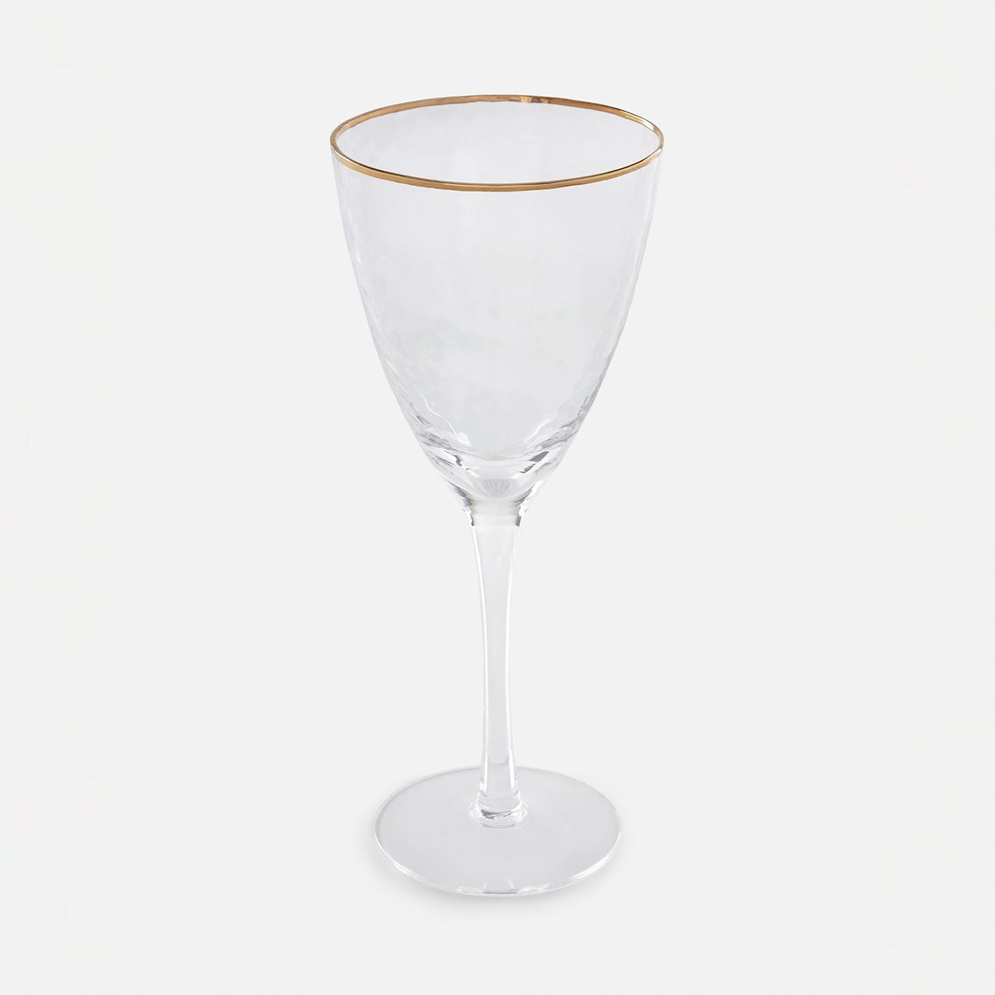 Set of 2 Clear Hammered Wine Glasses