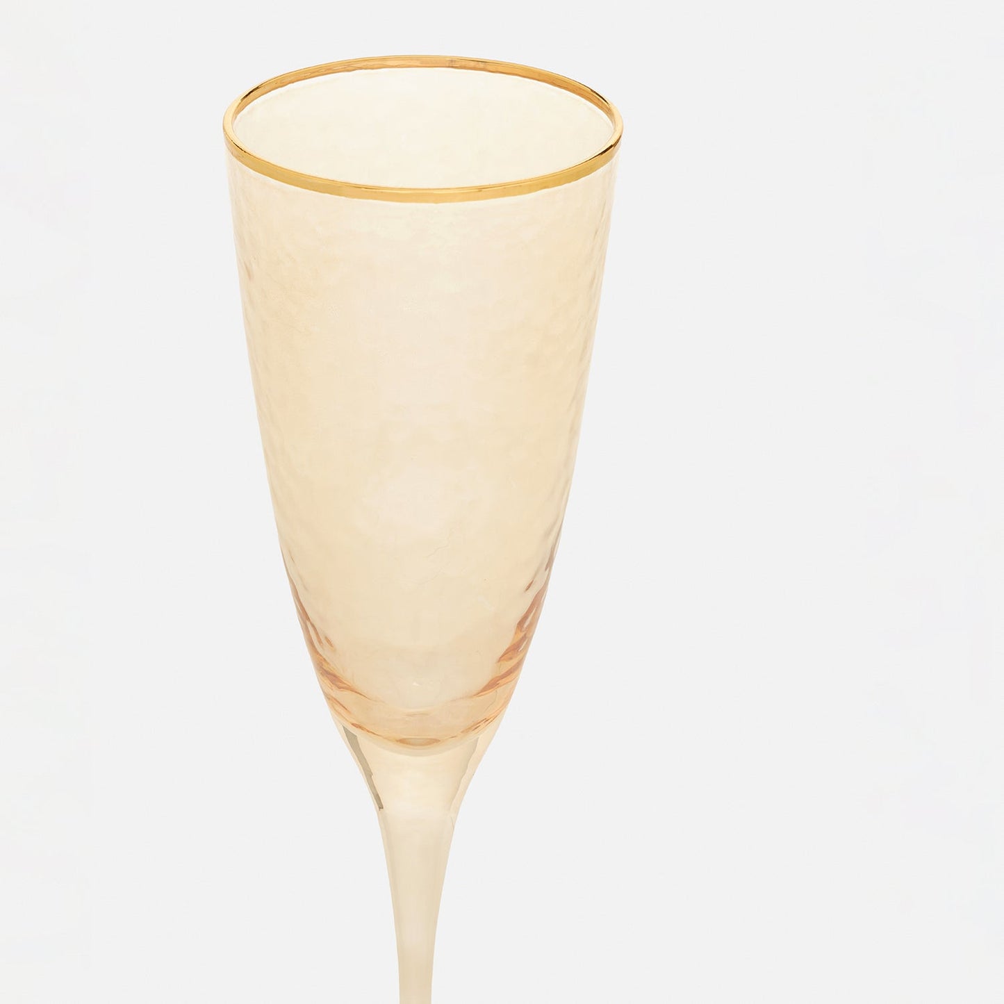 Set of 2 Gold Hammered Flute Glasses