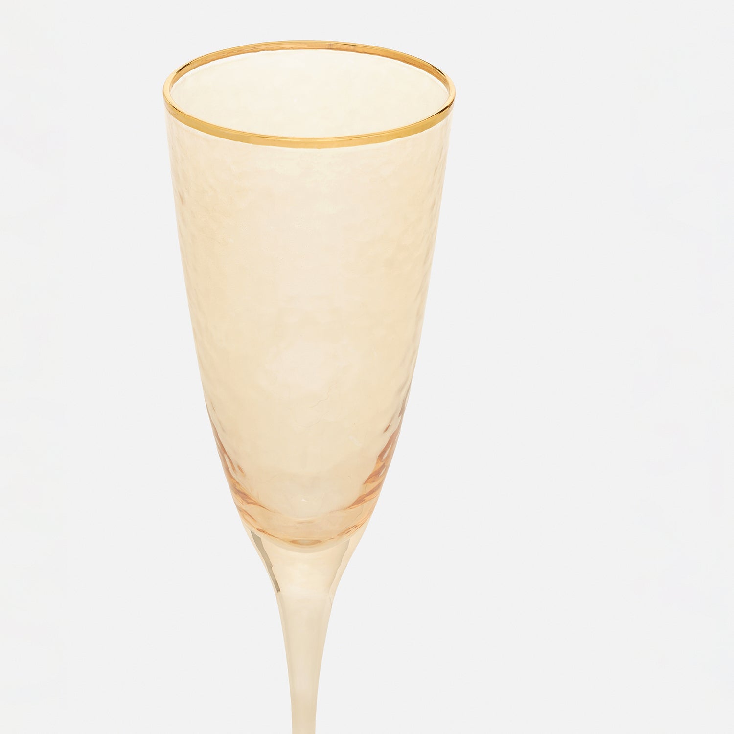 Set of 2 Gold Hammered Flute Glasses