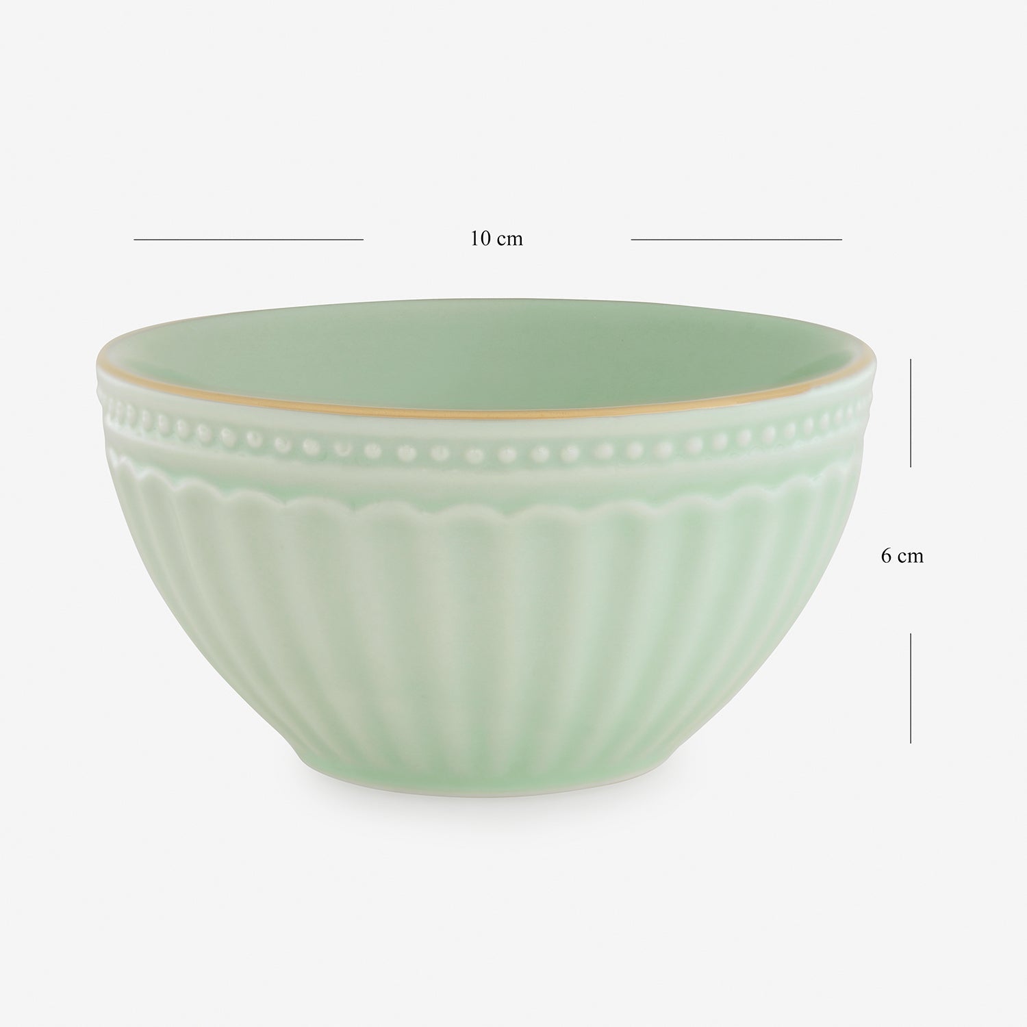 Set of 2 Light Green Ceramic Small Bowls