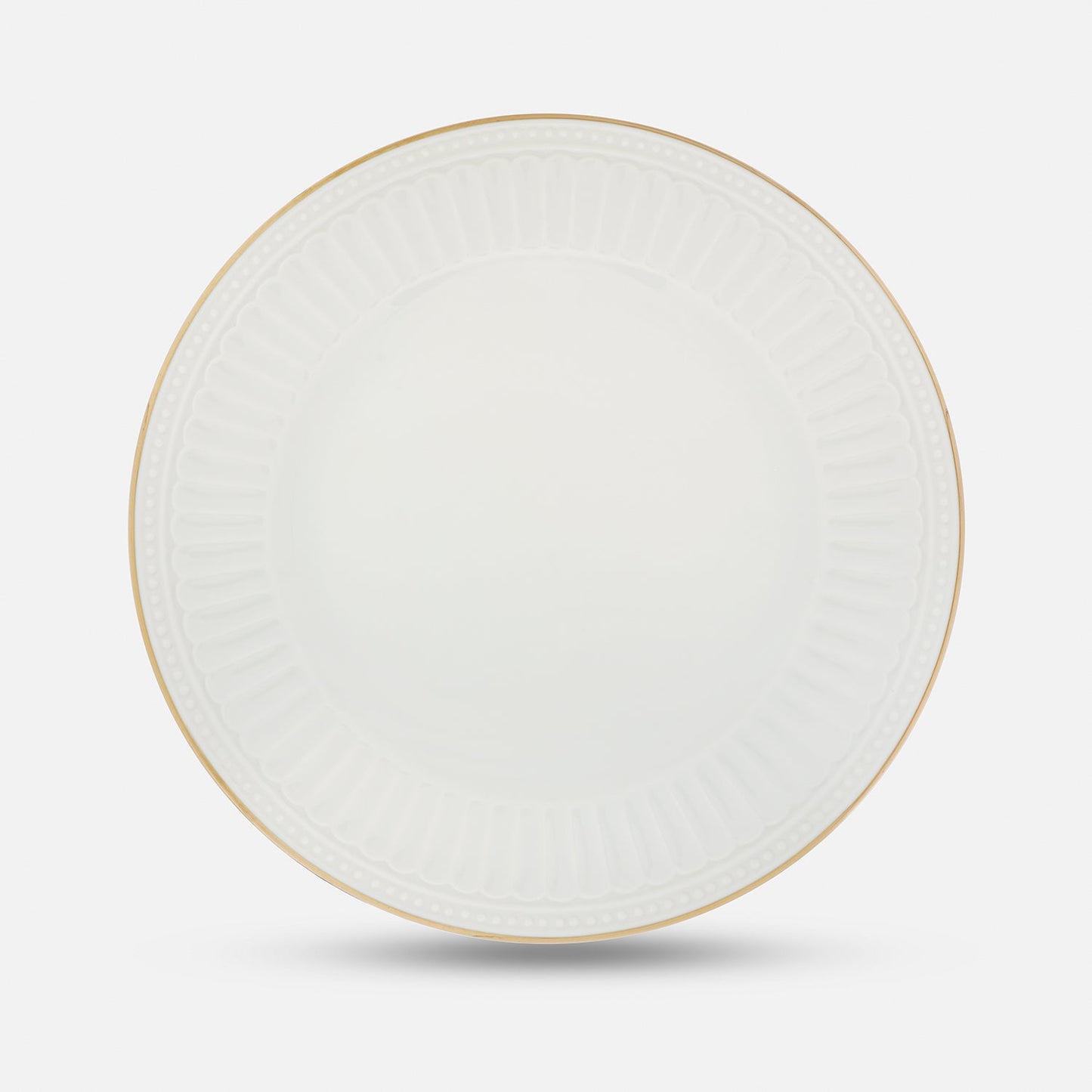 Set of 2 Ivory Ceramic Dinner Plates