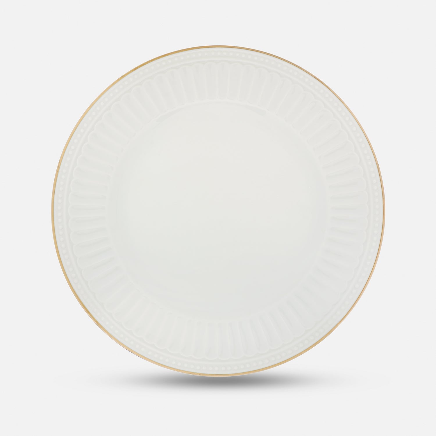 Set of 2 Ivory Ceramic Dinner Plates