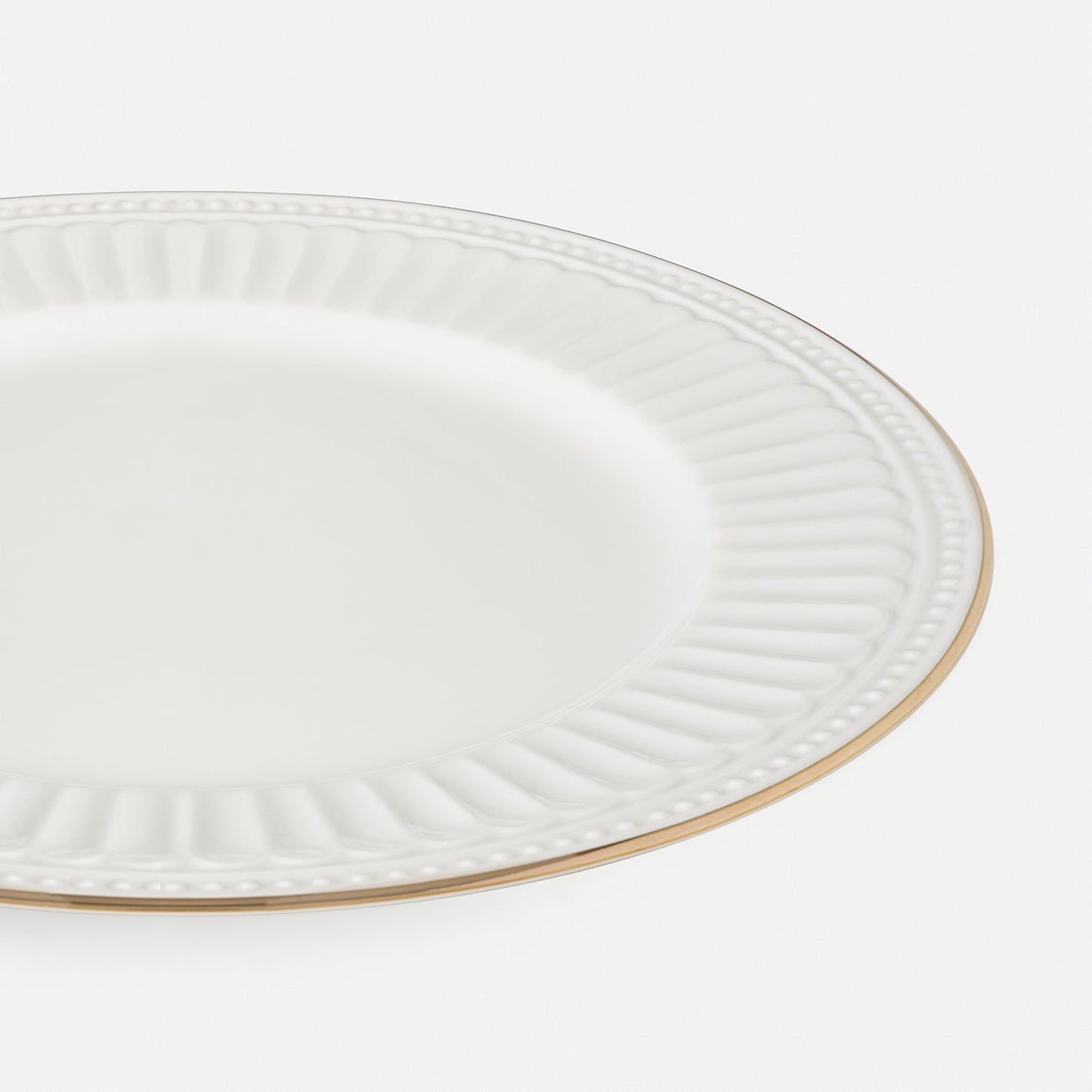 Set of 2 Ivory Ceramic Dinner Plates
