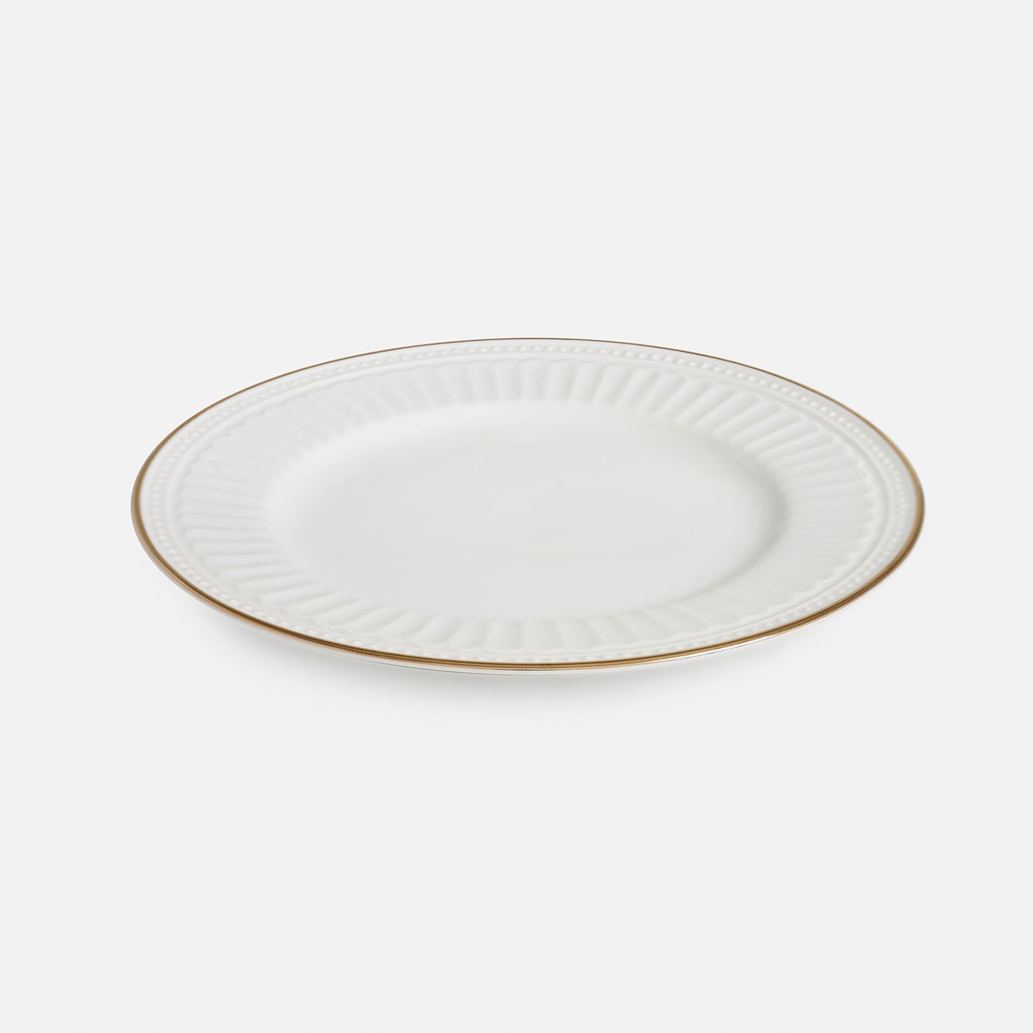 Set of 2 Ivory Ceramic Dessert Plates
