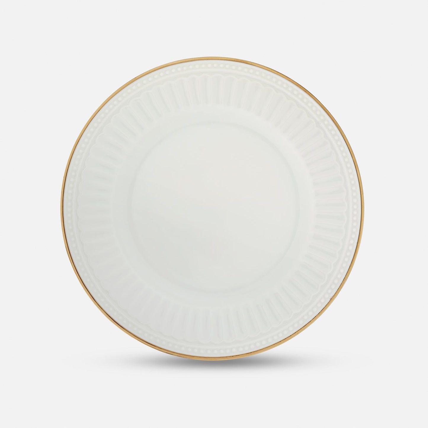 Set of 2 Ivory Ceramic Dessert Plates