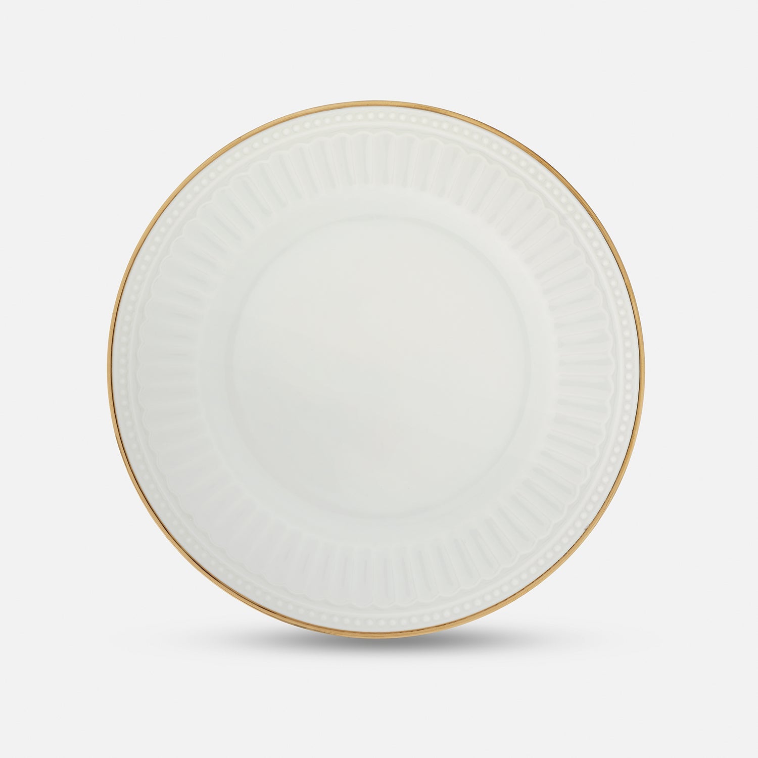 Set of 2 Ivory Ceramic Dessert Plates