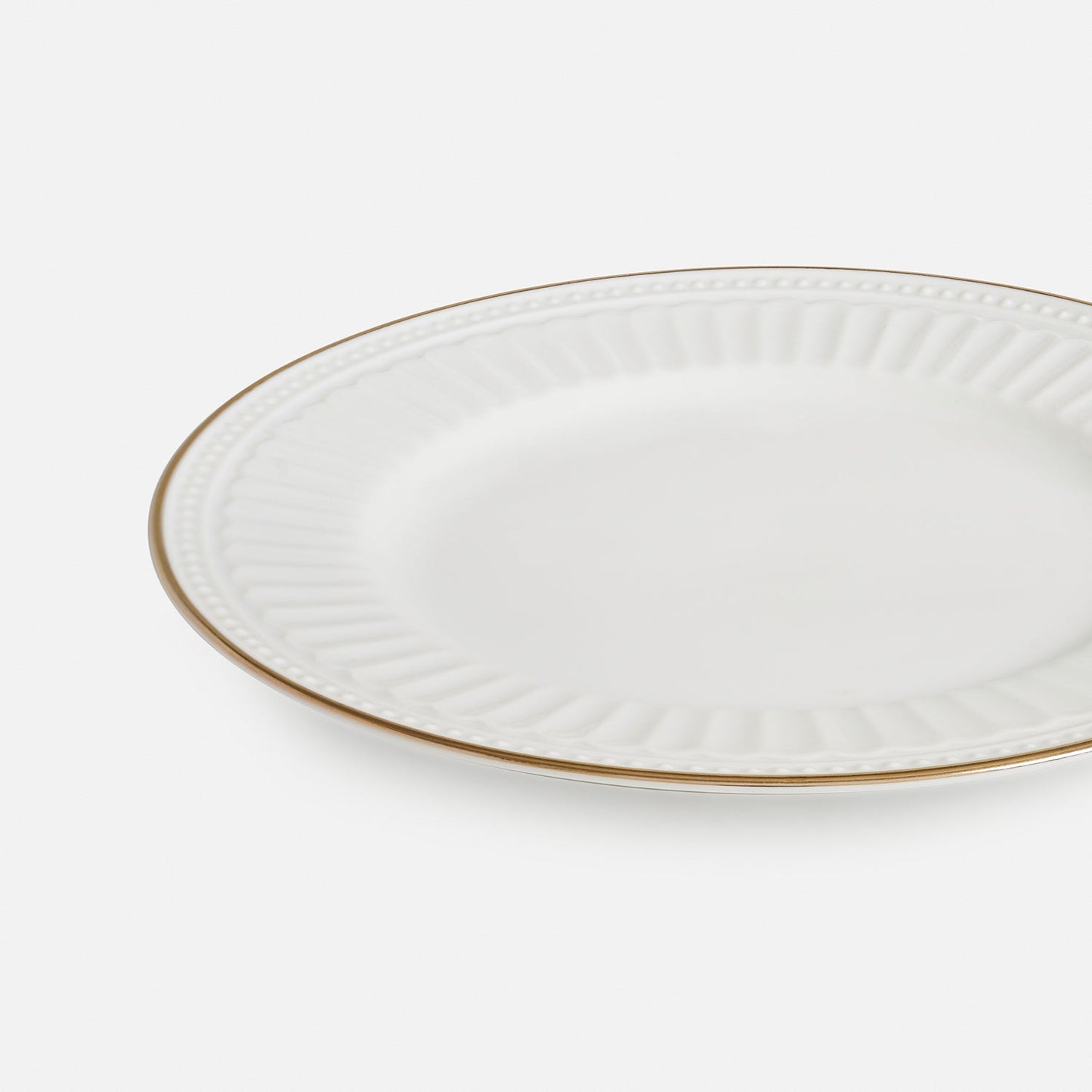 Set of 2 Ivory Ceramic Dessert Plates