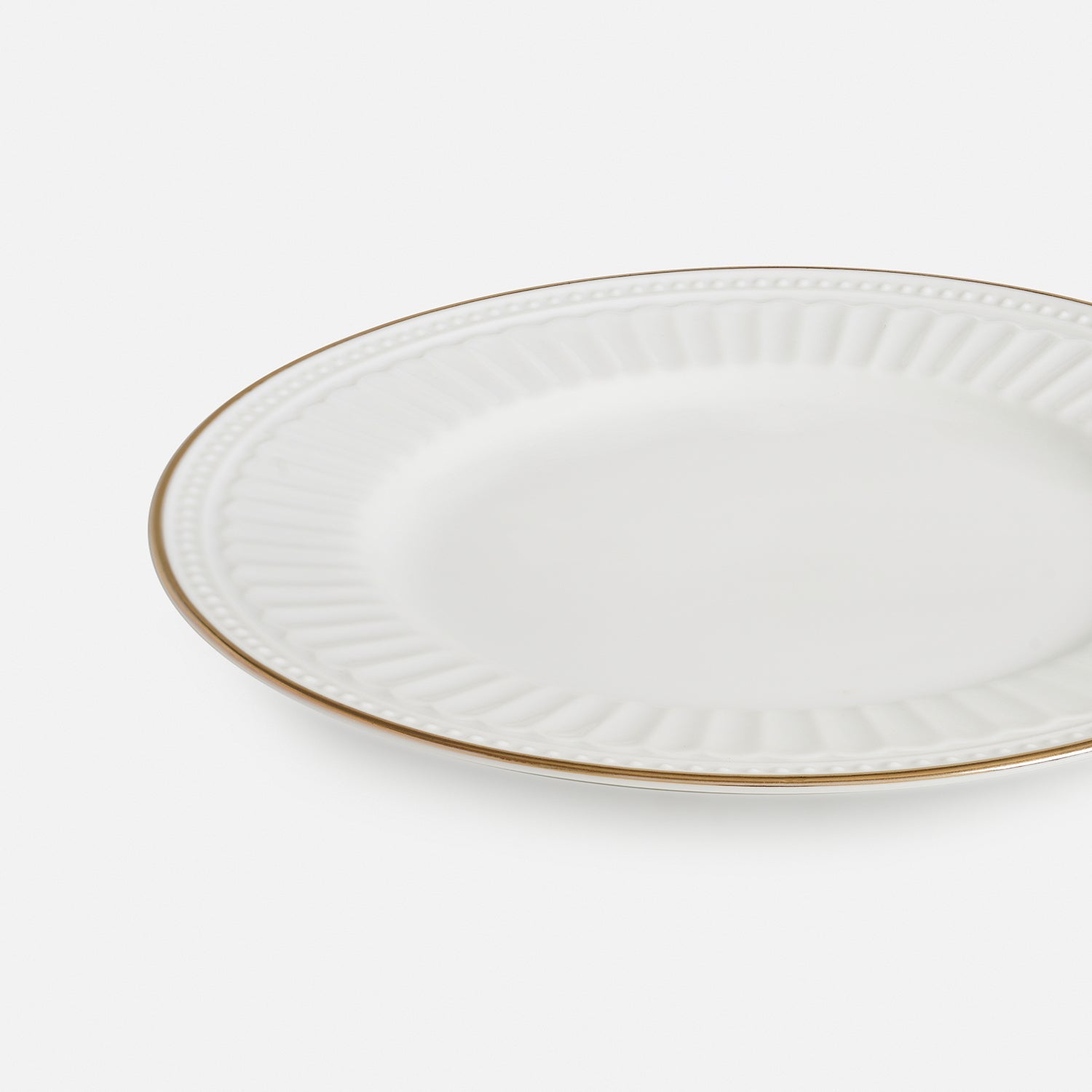 Set of 2 Ivory Ceramic Dessert Plates