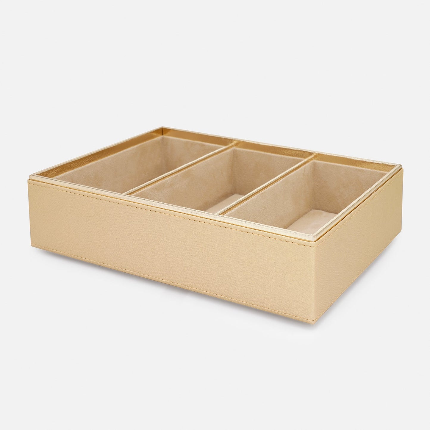 Gold 3 Compartment Faux Leather Organiser