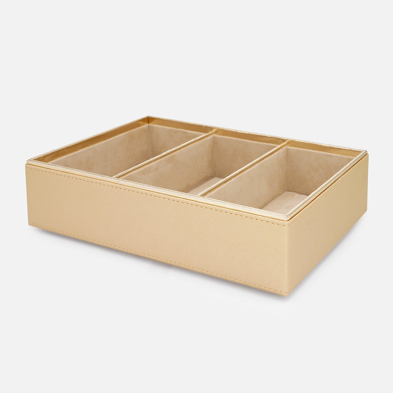 Gold 3 Compartment Faux Leather Organiser