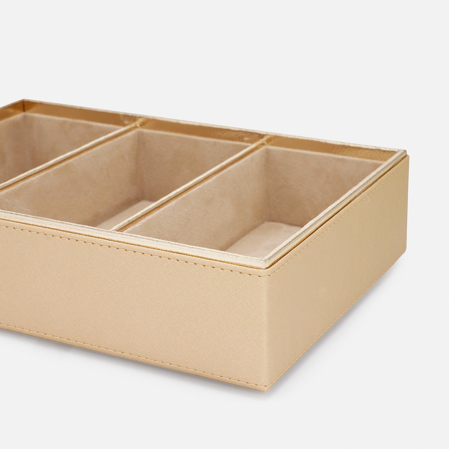 Gold 3 Compartment Faux Leather Organiser