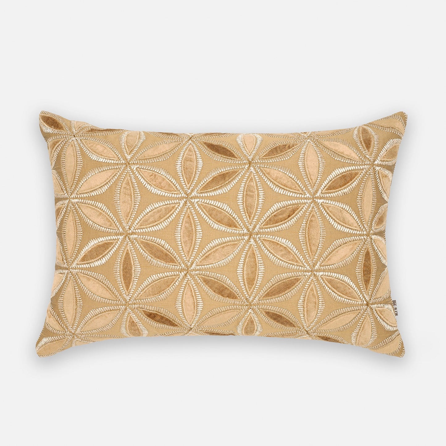 Gold Embroidered Rectangle Cushion Cover