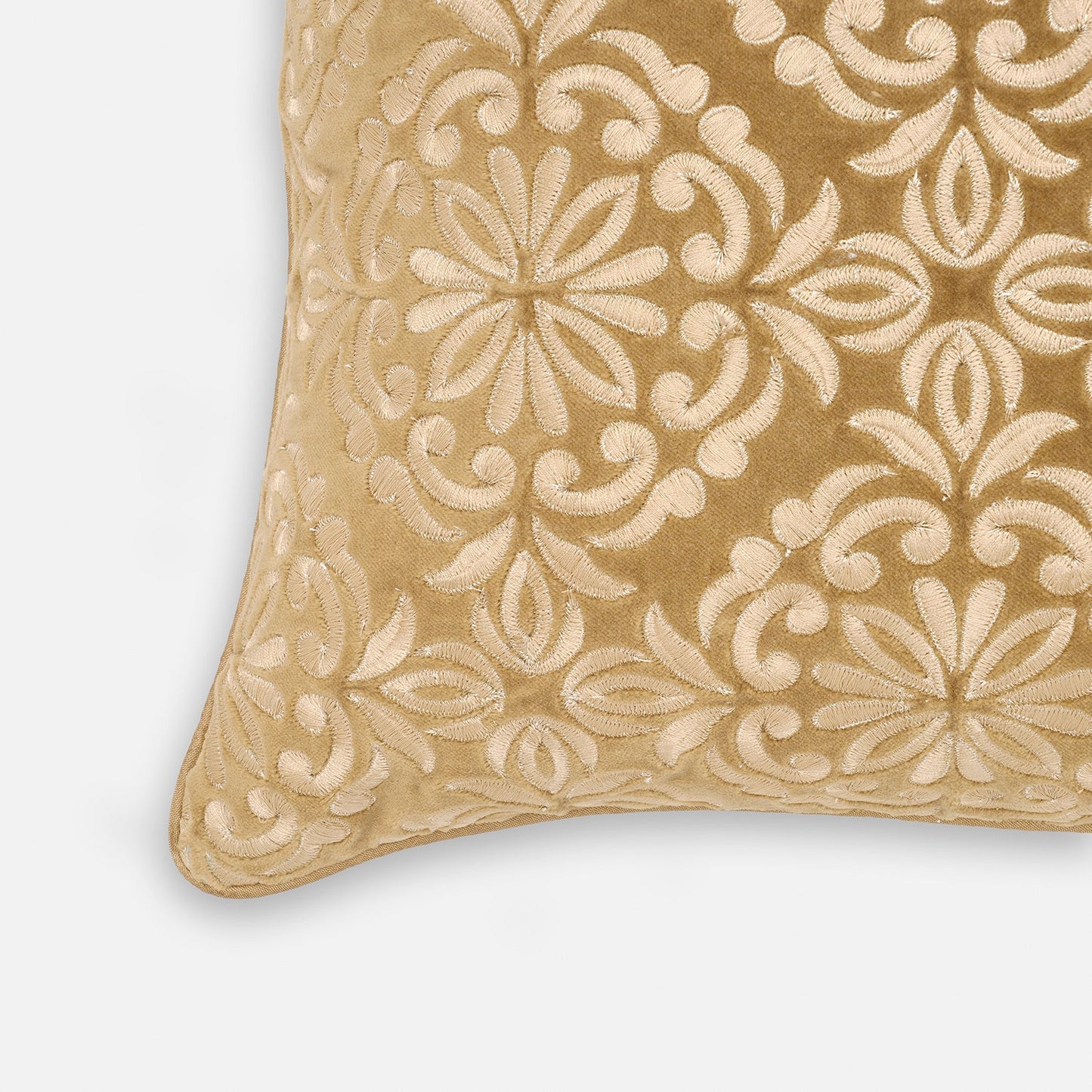 Gold Embroidered Cushion Cover