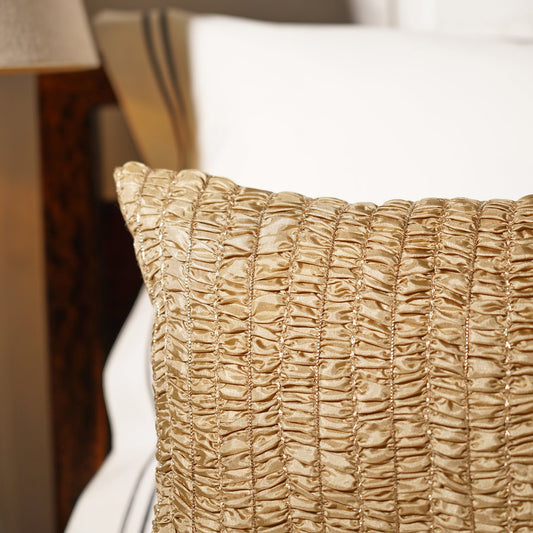 Gold Textured Rectangle Cushion Cover