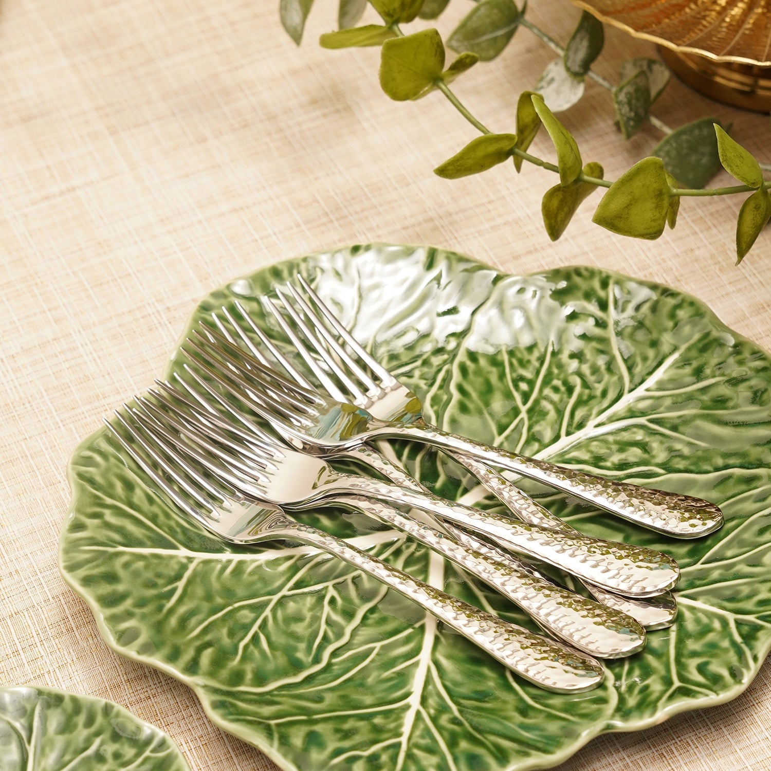 Set of 6 Silver Stainless Steel Dessert Forks