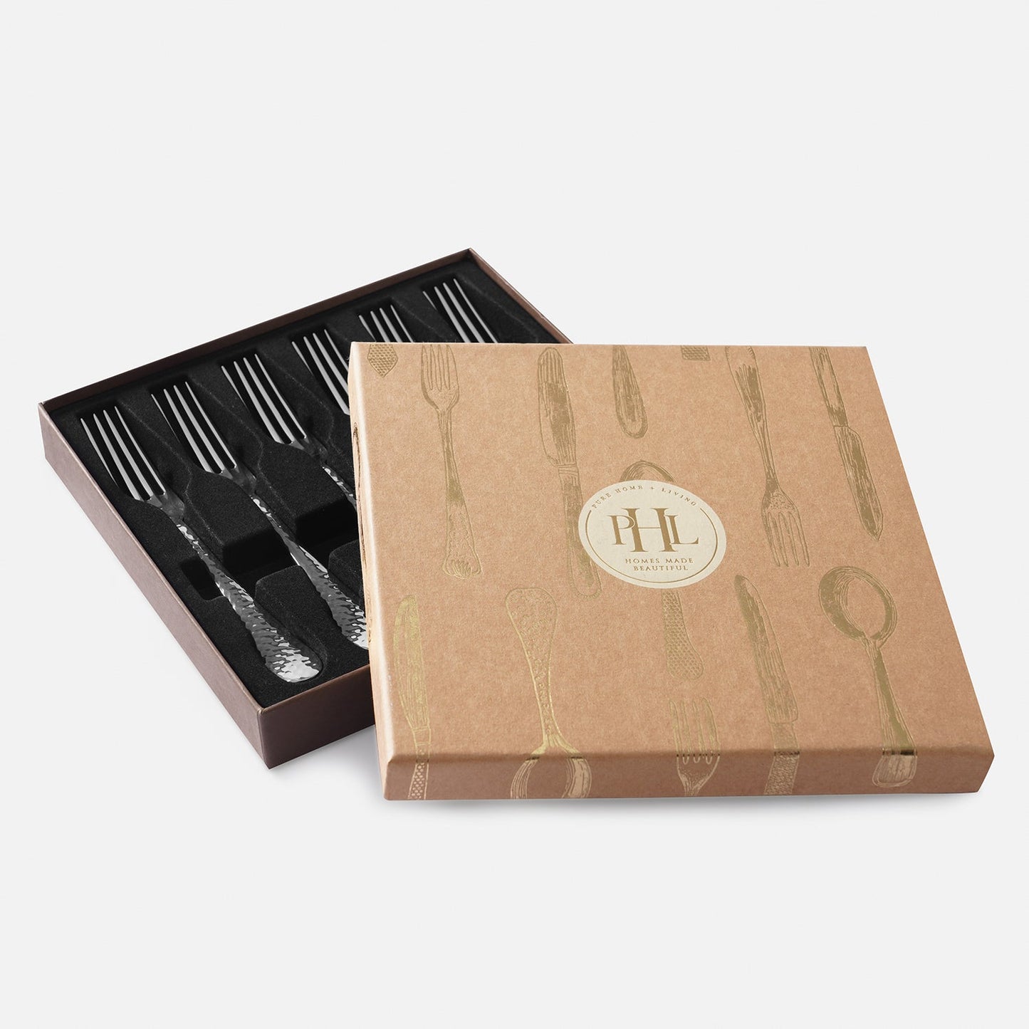 Set of 6 Silver Stainless Steel Dessert Forks