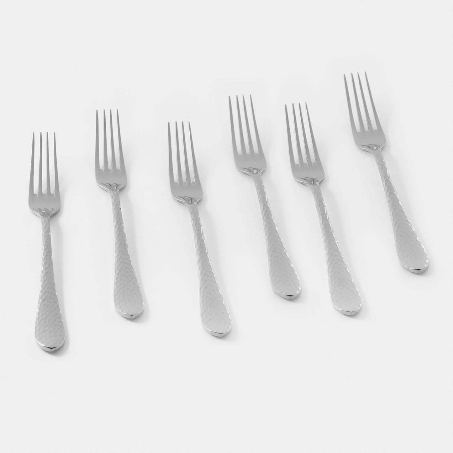 Set of 6 Silver Stainless Steel Dessert Forks