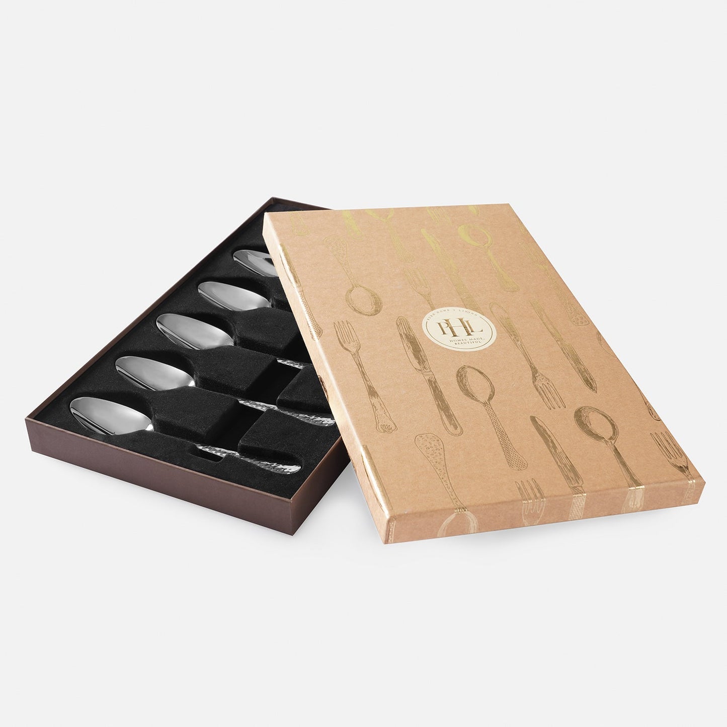 Set of 6 Silver Stainless Steel Dessert Spoons