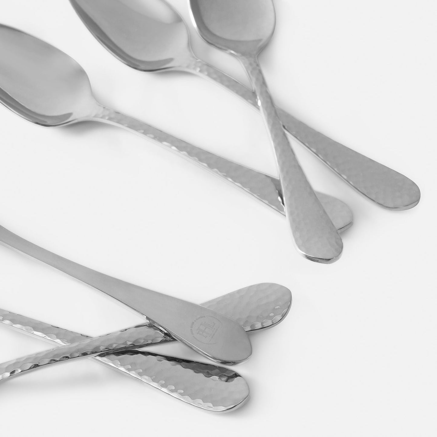 Set of 6 Silver Stainless Steel Dessert Spoons