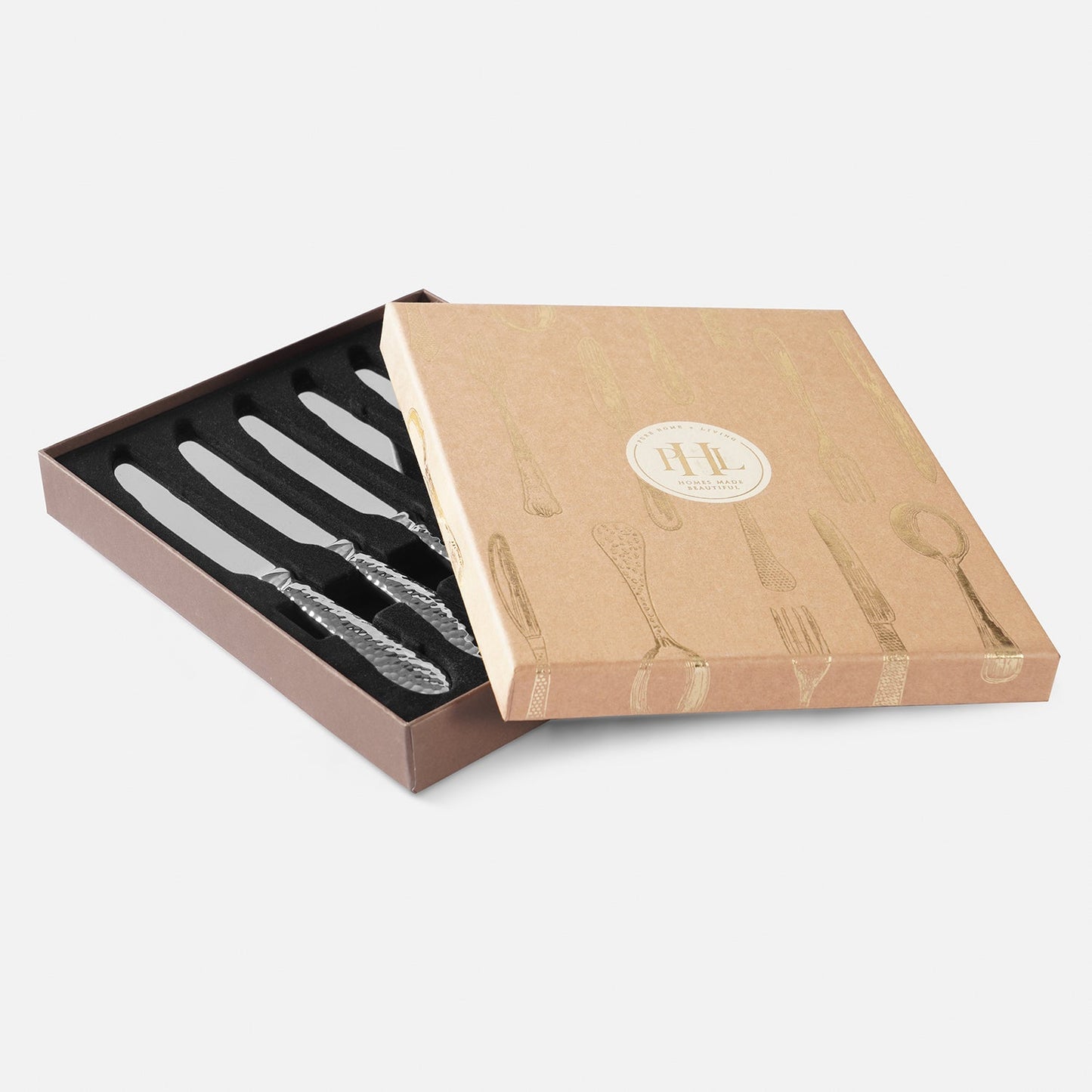 Set of 6 Silver Stainless Steel Dessert Knives