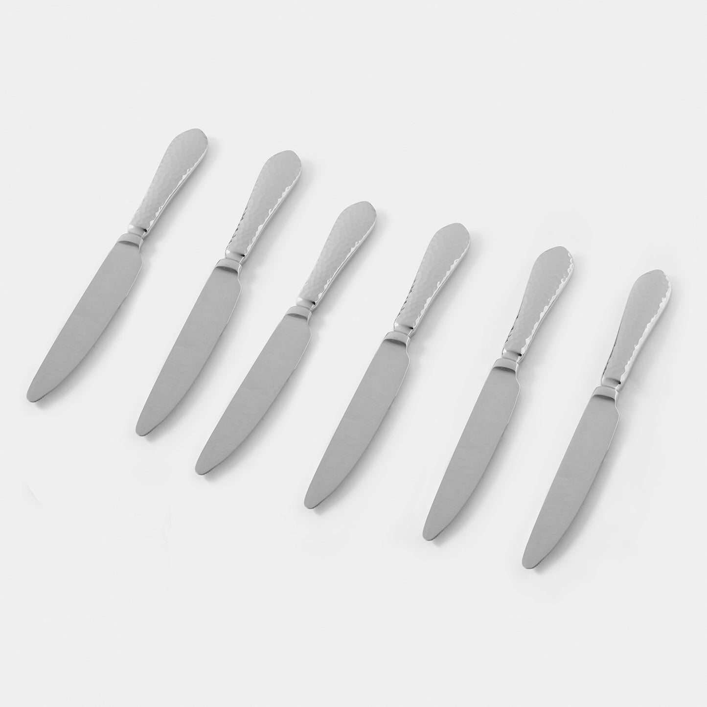 Set of 6 Silver Stainless Steel Dessert Knives