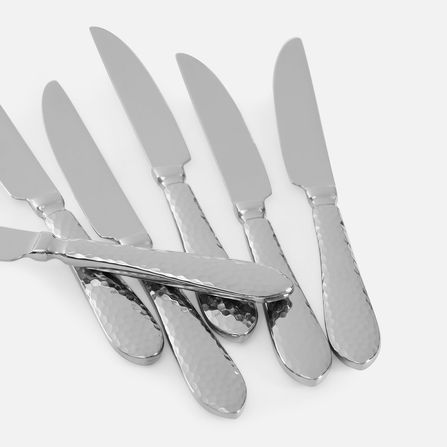 Set of 6 Silver Stainless Steel Dessert Knives
