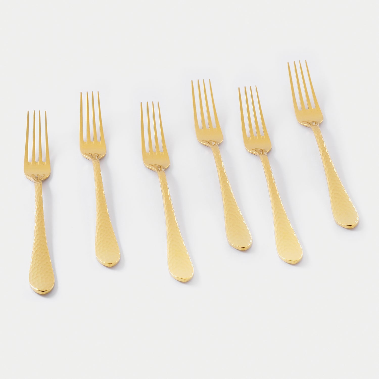 Set of 6 Gold Stainless Steel Dessert Forks